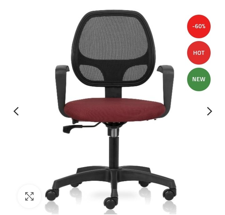 Anytime Low Back Office Chair with mesh back and fixed arms
